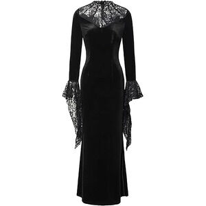 Goth Lace Whismigoth Velvet Vampire Dress Witchy Dark Coquette Fairy Large
